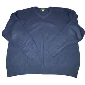 Daniel Bishop 100% Cashmere Sweater Mens Size XXL Blue V-Neck Grandpa Preppy